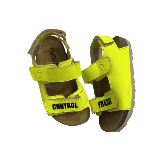 Nununu Control Freak Leather Sandals in Hot Lime - Picture 1 of 10